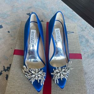 BADGLEY MISCHKA Bridal Marcela Sapphire/ Blue Brand New Heels Size 61/2